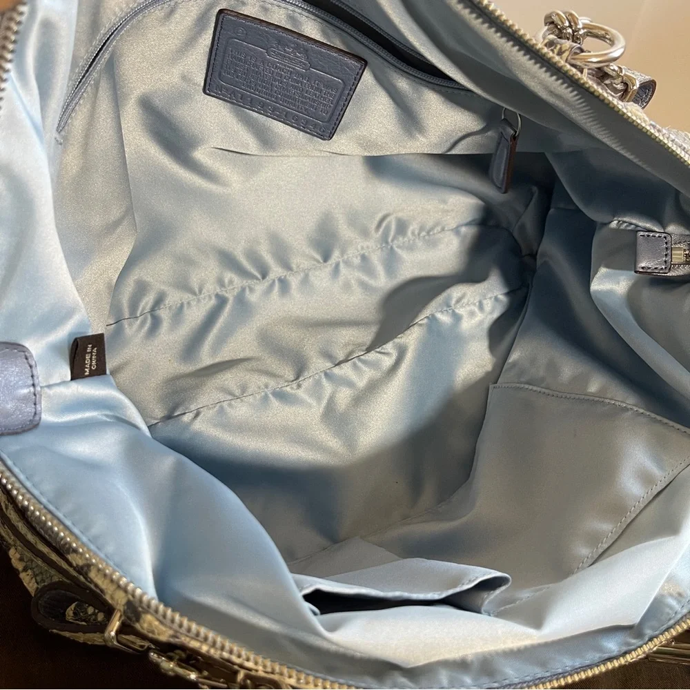 Coach Blue and Gray Snakeskin Bag - Picture 5 of 9